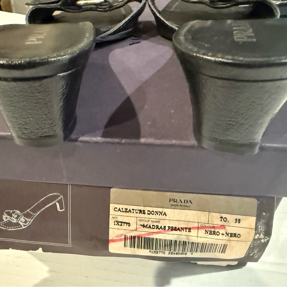 Prada Black Buckle Mule Heels – 2” Heel | Timeless Elegance - Picture 3 of 5